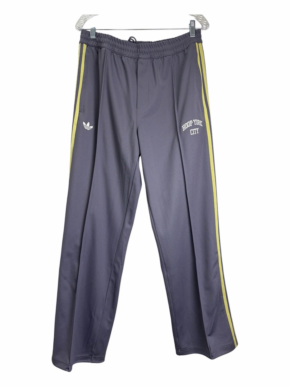 adidas Originals x Hoop York City Track Pants Gray Yellow Zip Mens L